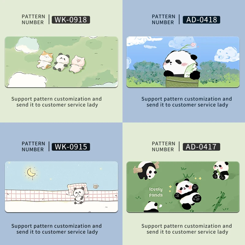 Large Mouse Pad  Multi size Panda Computer Desk Mat Cartoon Keyboard Pad XXL Table Mat Rubber Anti-slip Mouse Pad Decorative Mat
