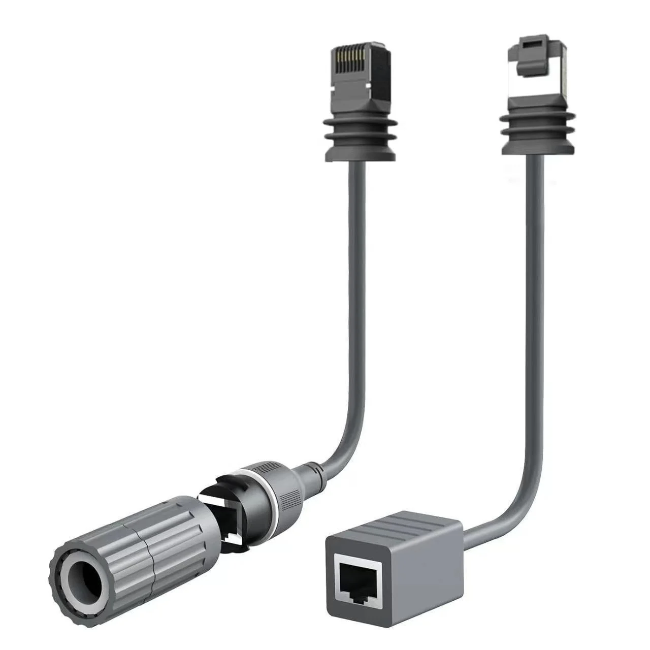 IP68 Waterproof SPX to RJ45 Cable 1200Mbps 26AWG, PVC Sealing Rubber Ring RJ45 Extension Adapter Cable for Starlink Gen3 / Mini