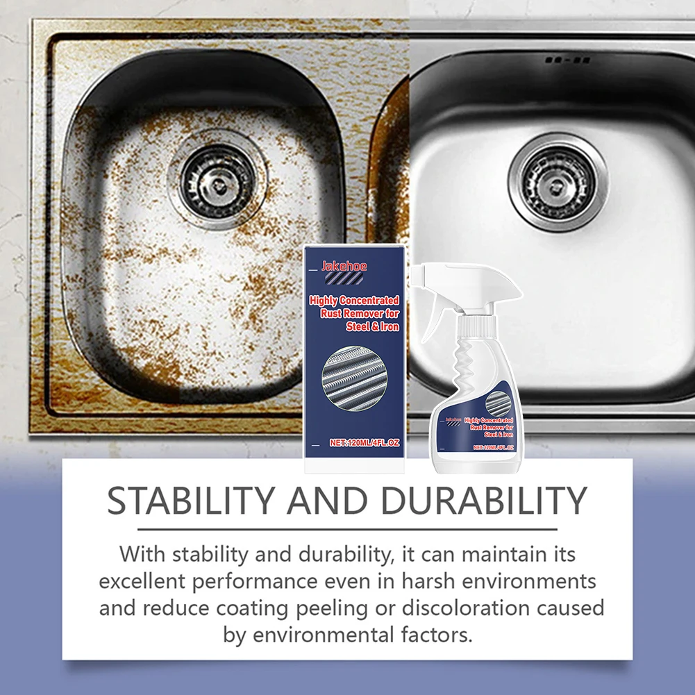 Rust Prevention Clean Remover Kitchen Bathroom Car's Cleaning Supplies Multipurpose Long-lasting Safe Rust Spray Portable