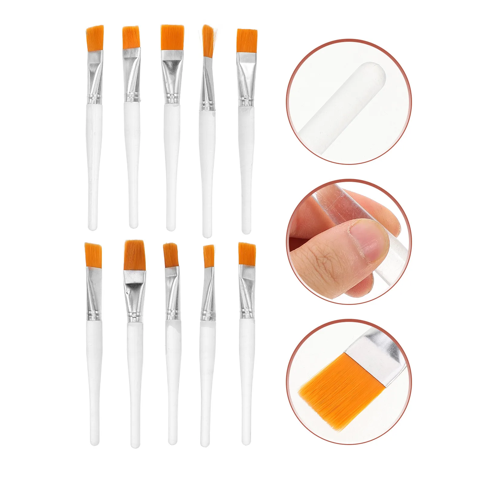 10Pcs Artist Painting Brushes Set Premium Nylon Bristles Portable Lightweight Travel Friendly for Sand Painting Line Drawing