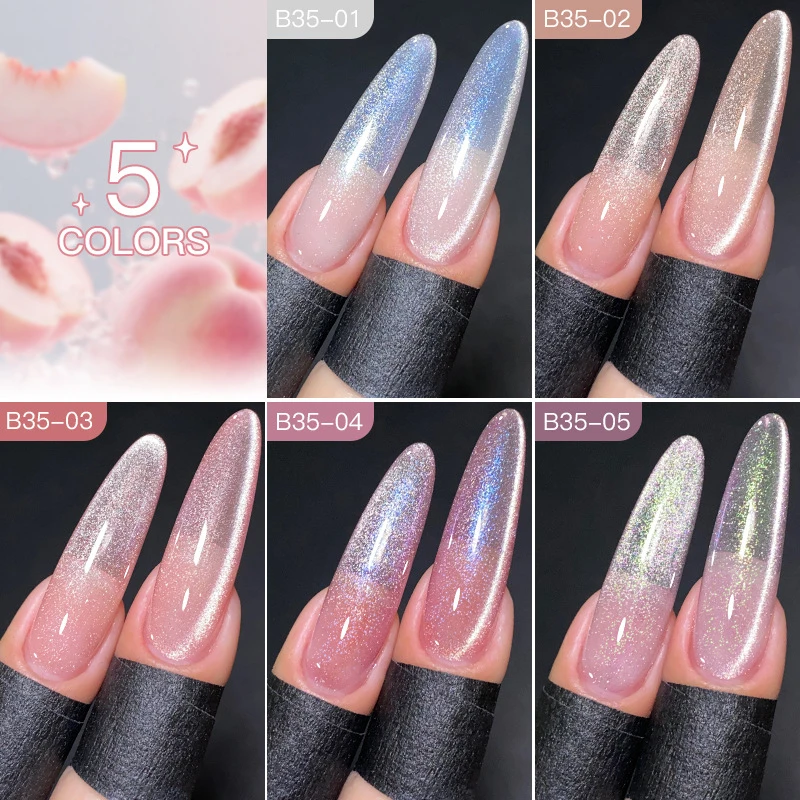 ワイドキャットアイジェルポリッシュハニーピーチヌードピンククリスタルシマーオーロラマグネティックガラスベルベットuv-ledソークオフサロンマニキュアセット