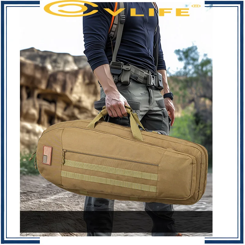 

CVLIFE 30“ Rifle Case Soft PVC Tactical Hunting Backpack Rifle Carrying Bag with Padded Shoulder Strap and Lockable Zippers