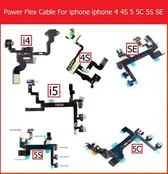 Genuine Mute&Volume&Power Flex Cable for iPhone 4 4S 5 5S 5C SE Volume &power switch on/off button flex ribbon replacement parts