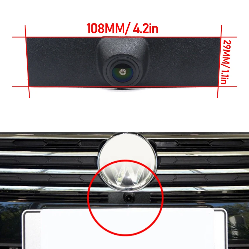 High Quality AHD HD CCD CVBS 1080P 170° Car LOGO Parking Front View FishEye Camera For Volkswagen For VW Touareg 7P Accessories