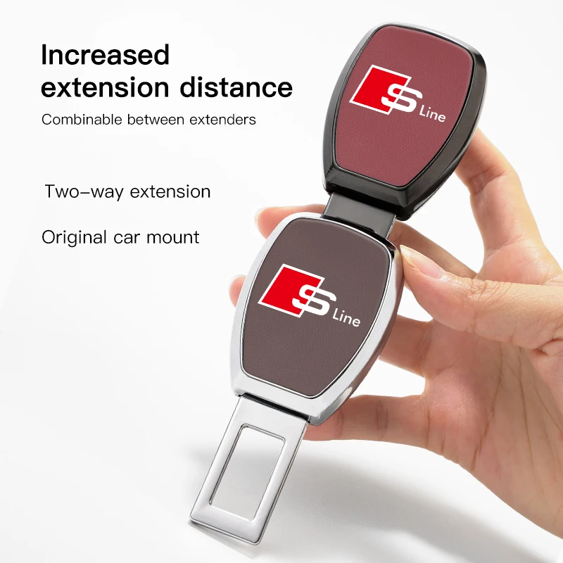 1Pcs Car Safety Seat Lock Buckle Seatbelt Extender Plug Converter For Audi Sline A1 A3 A4 A6 C7 A5 B8 B7 A7 A8 B9 B6 C6 Q2 Q3 Q5