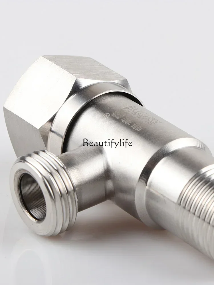 ls 48Stainless Steel Triangle Valve Thickened Hot and Cold Water Stop Valve Household Angle Valve Switch Water Heater