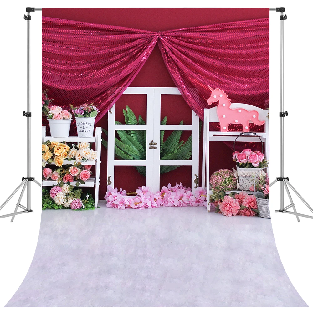 

Newborn Baby Kids Photography Backdrop Party Decor Balloon Flowers Floor Portrait Photocall Backgrounds Props For Photos Studio