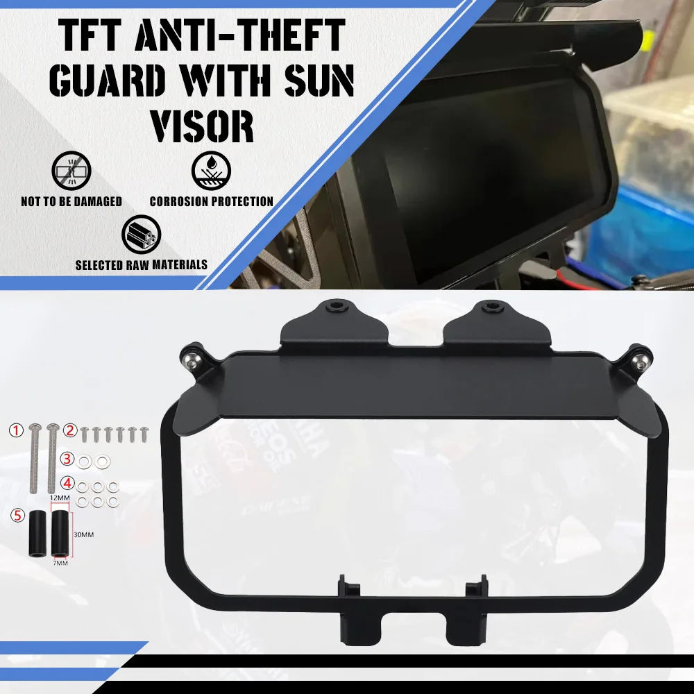 2027 2026 Motorcycle CNC Glare Protection TFT Anti-Theft Guard With Sun Visor For BMW R1300GS Adventure Trophy R1300 GS TE 2023+