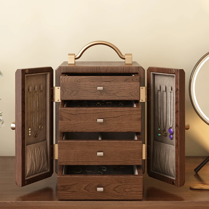 

North American walnut jewelry box New Chinese storage box Exquisite jewelry box Wedding birthday gift