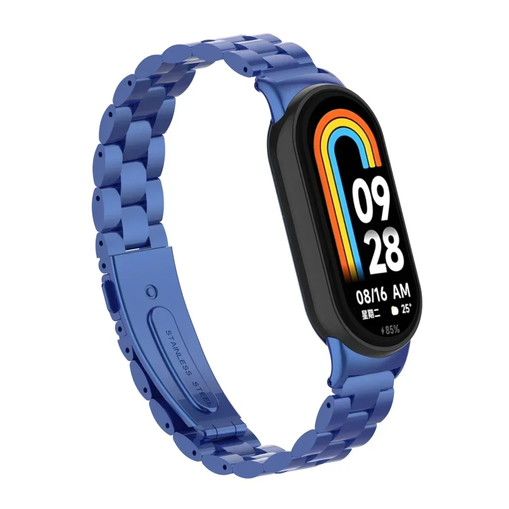 Correa de acero inoxidable para Xiaomi Mi Band 8, pulsera de Metal, NFC, accesorios de repuesto