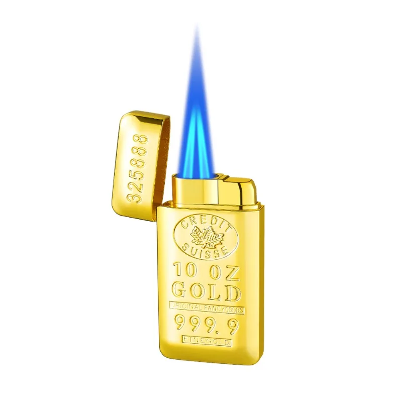 

Gold Bar Lighter Inflatable Butane Gas Lighters Metal Windproof Lighter Men's Luxury Lighter Gift Gadgets Cigarette Accessories