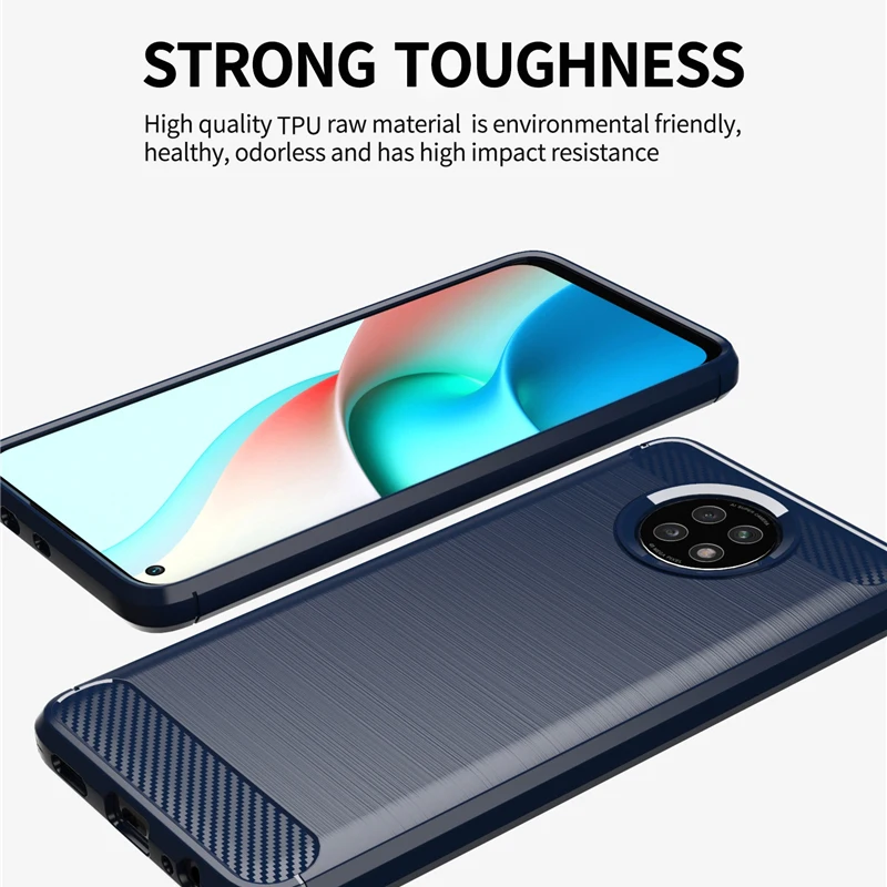 For Xiaomi Redmi Note 9T 5G Case Cover Shockproof Bumper Carbon Fiber Soft Silicone Phone Back Cover Redmi Note 9 T Pro 9T Case