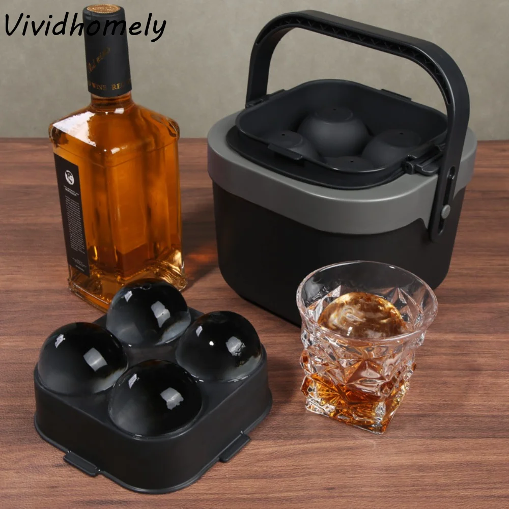 

Форма для льда 6 см: Прозрачные ледяные шары, антипригарная силиконовая форма для кубиков льда высокой чистоты, 4 ячейки, для барменов