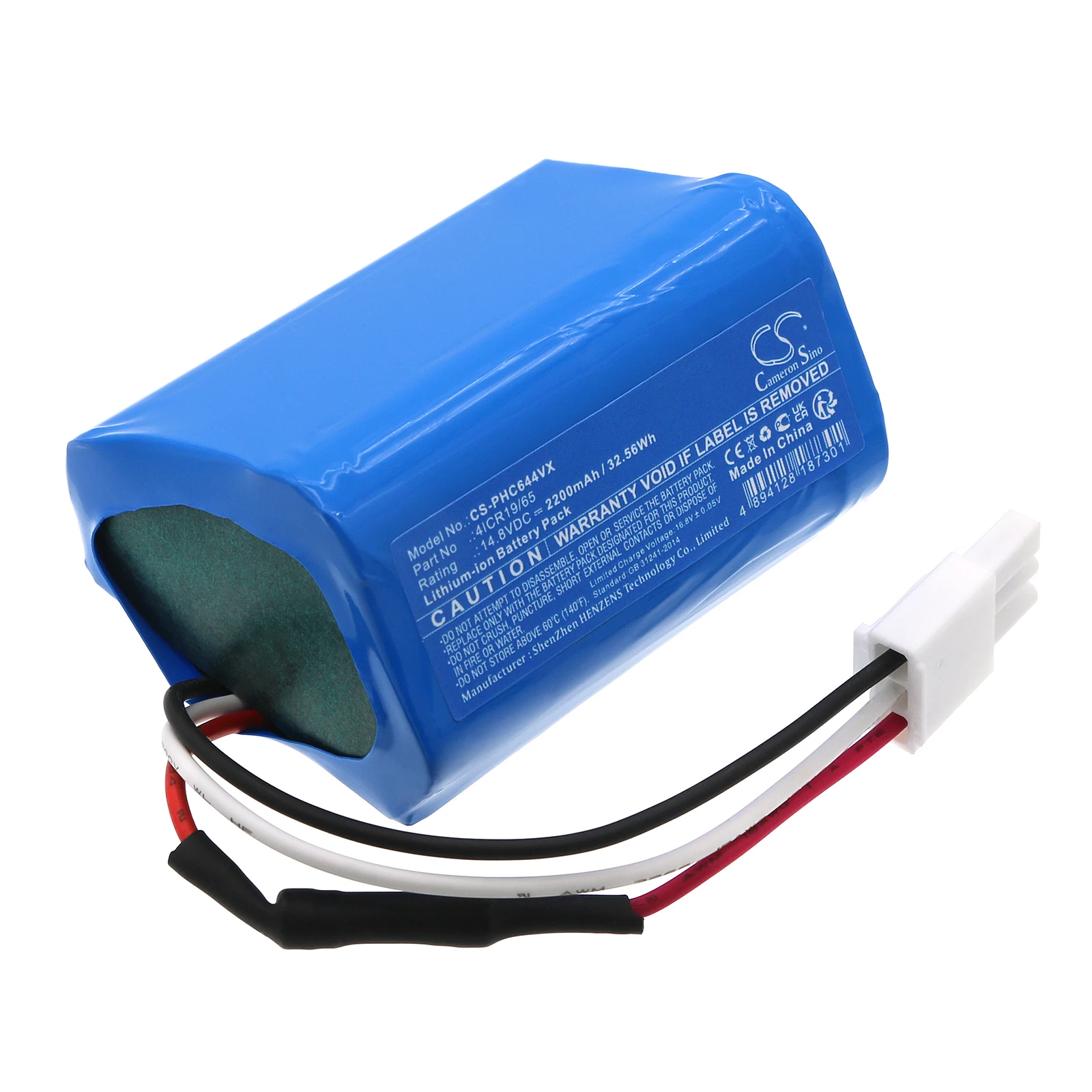 

Сменный аккумулятор CS для Philips PowerPro Aqua FC6400, FC6400/01, FC6401/01, FC6400, FC6401, FC64, артикул: 4ICR19/65, 2200 мАч / 32,56 Вт·ч
