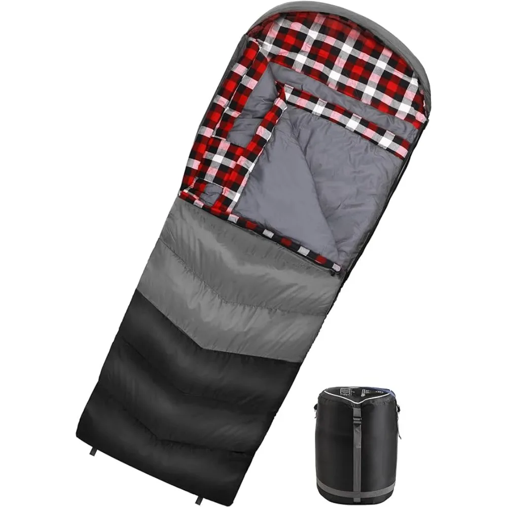 

Outdoor Sleeping Bag for Adults, XL THREE-ZONE Thickened Design Warm and Comfortable for Camping 3-4 Seasons Cold Weather