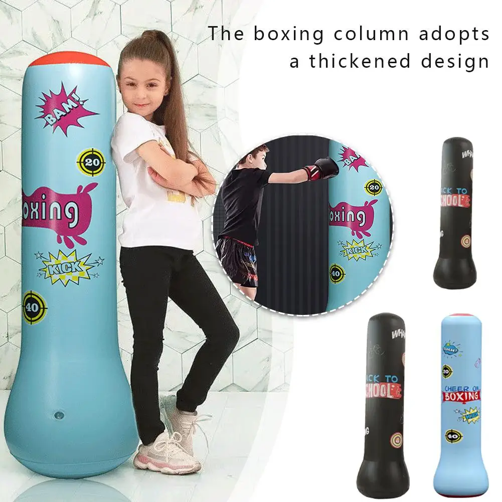 1.2/1.6M Children\'s Inflatable Punching Bag Gym Fitness Boxing Training Sandbag Stress Relief Toys For Adults Thickened Tum U2U4