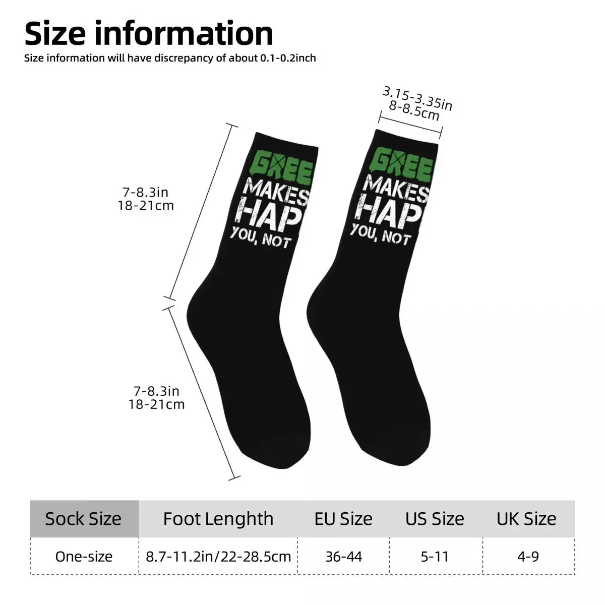 American Green Day Socks Men\'s Women\'s Punk Rock Music Socks Novelty Spring Summer Autumn Winter Middle Tube Stockings Gift