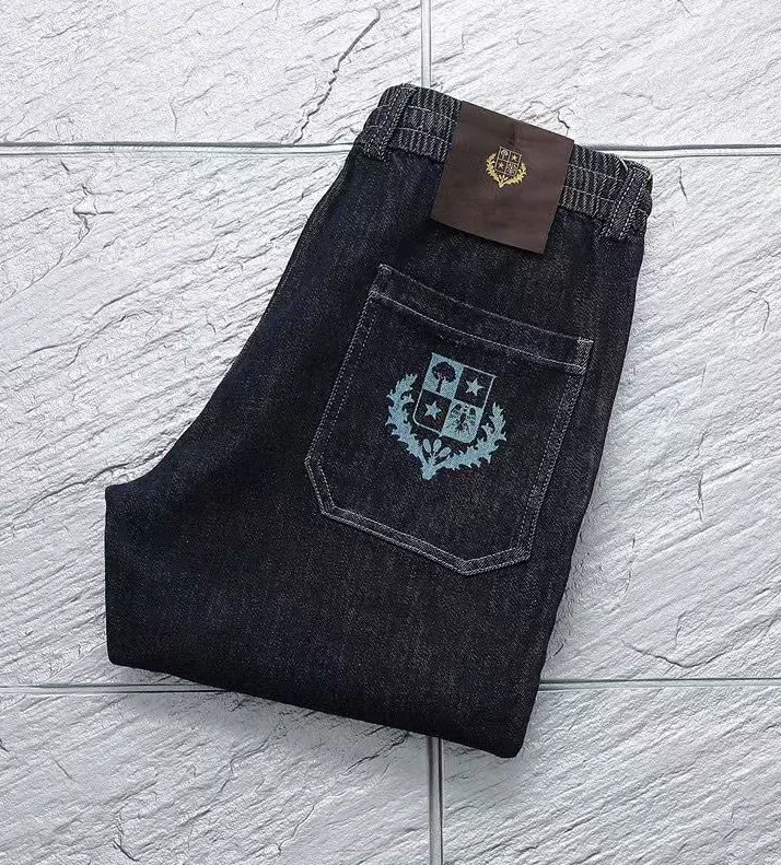 BILLIONAIRE OECHSLI Jeans Thick Cotton Men 2025 Autumn Winter new Straight Embroidery outdoors Business size 29-42 Pants