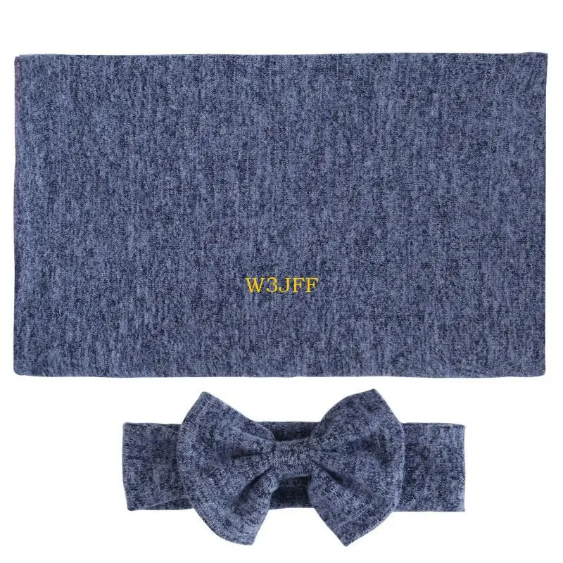 W3JF Newborn Shower Photo Props Wrap & Hair Bow Skin Friendly Infant Photo Decors
