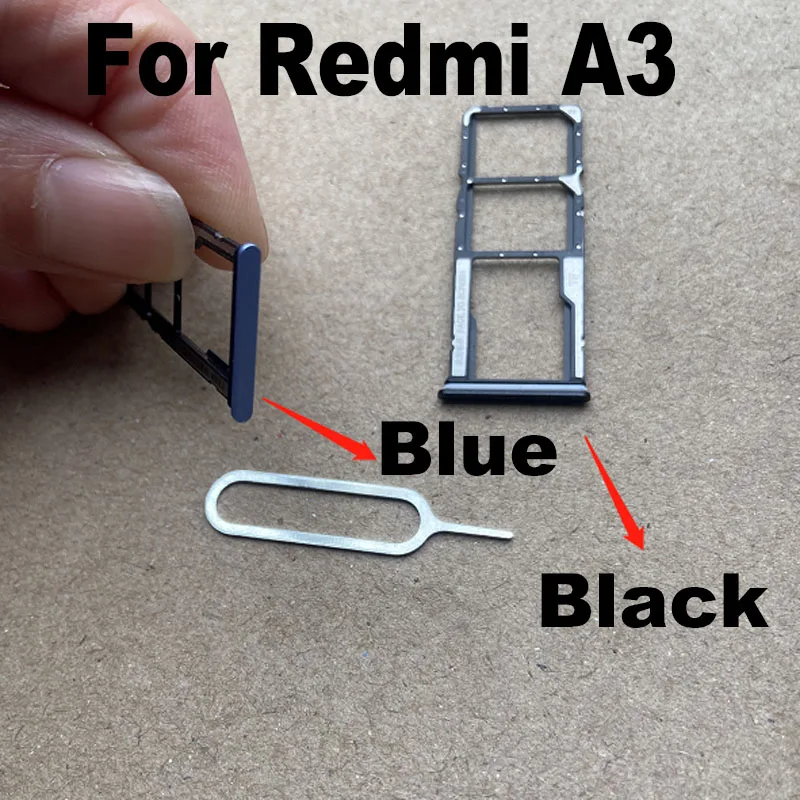 New For Xiaomi Redmi A3 Sim Card Tray Slot Holder Socket Adapter Connector Repair Parts Replacement