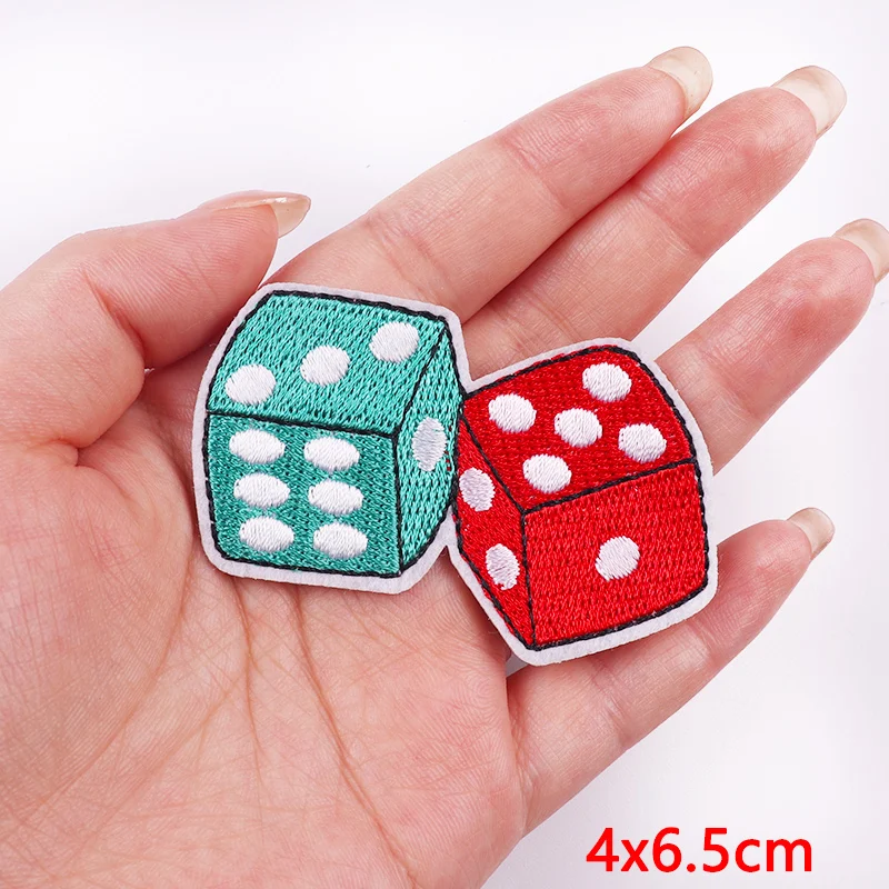 Cartoon Eyes Lip Dice Embroidered Patches For Clothing Thermoadhesive Patches On Clothes Iron On Patches For Clothes Sticker DIY