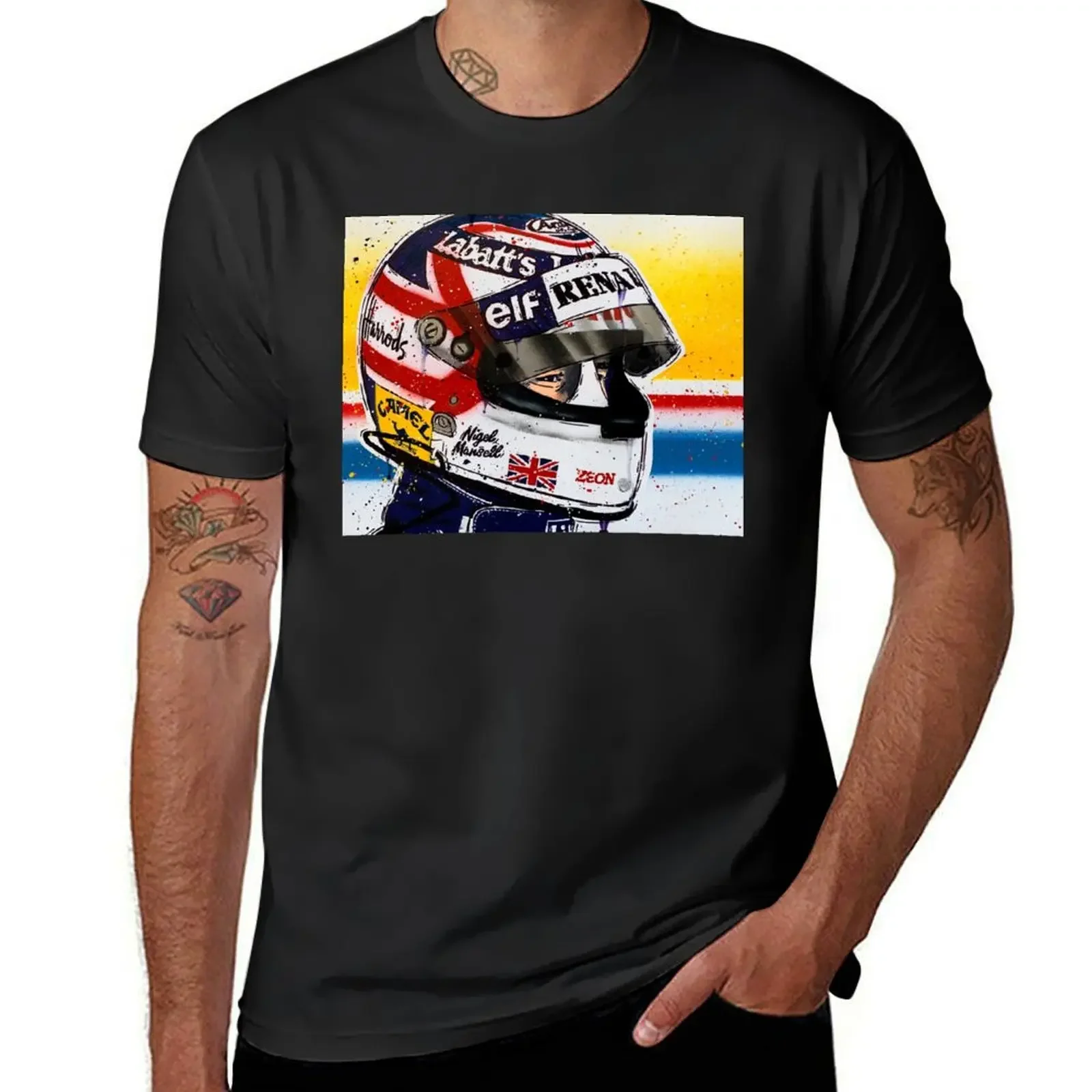 Nigel Mansell - Williams F1 graffiti painting by DRAutoArt T-Shirt oversized t shirt mens t shirt