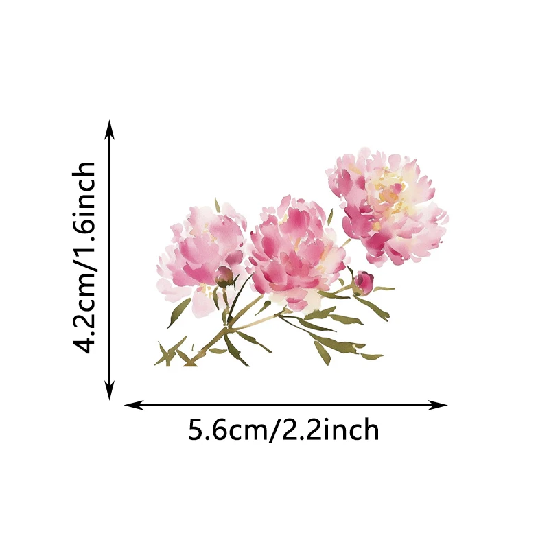 50 قطعة من الملصقات الوردية العتيقة للفتيات ملصق جمالي وردي كاواي لأجهزة الكمبيوتر المحمول مجلة القصاصات، شارات الفينيل المقاومة للماء #6