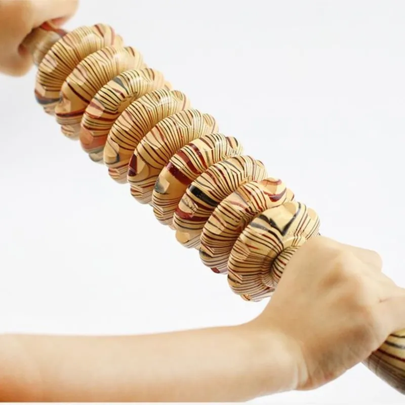 

Деревянный девять кругов, бытовой многоцелевой массажный ролик для всего тела, массажное оборудование для живота, талии, живота