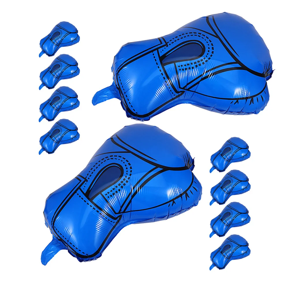 

10Pcs Boxing Gloves Balloons Aluminum Foil Inflatable Decorations for Birthday Sports Wrestling Themed Parties