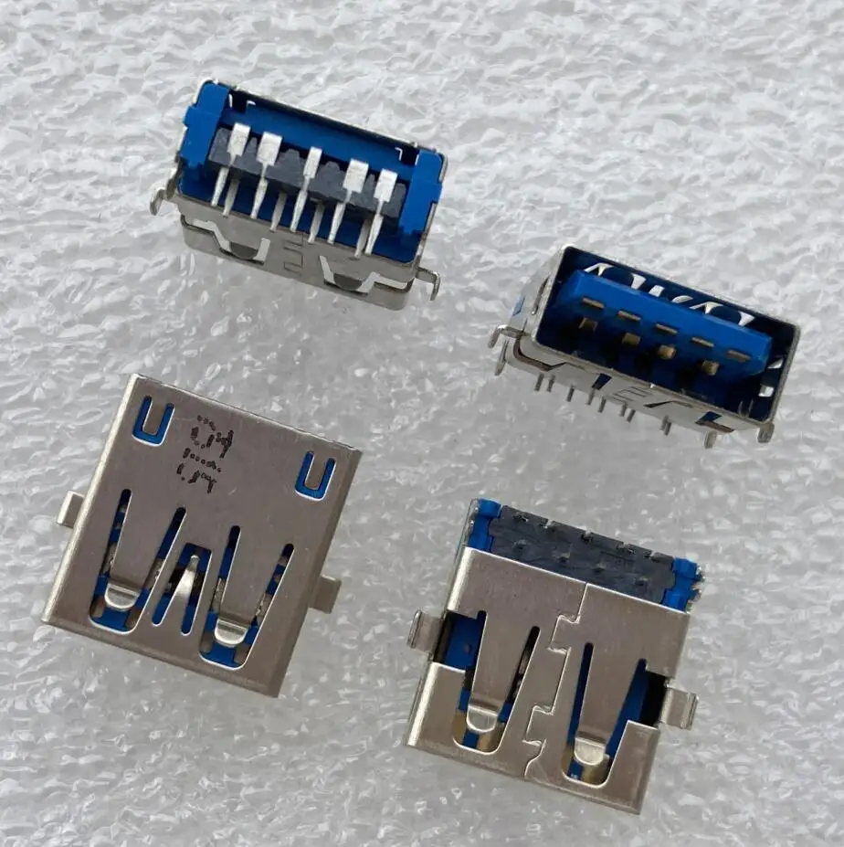 For Lianzhan ACON connector TAR2H-9V1391 USB3.0 female seat 9P sinking plate blue rubber core USB socket