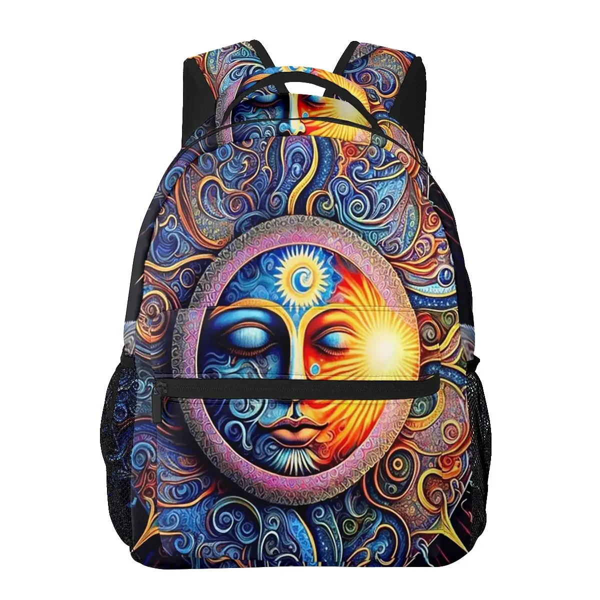 Cosmic Harmony Sun And Moon Mandala Backpacks Boys Girls Bookbag Children School Bags Cartoon Laptop Rucksack Shoulder Bag