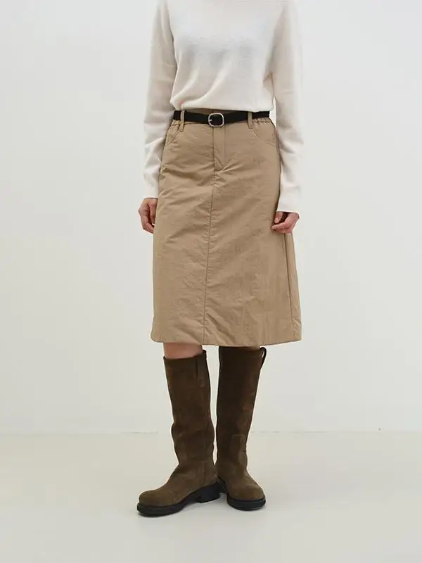 

Handmade Light Outdoor A-Line Skirt Elastic Waist Cotton Feather Simulation f-length Skirts for Women Winter Season