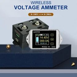 JUNTEK VAT1300 Voltage Current Meter 100V 50A~300A Wireless Coulomb Counter Bi-directional Car Battery Monitor Wattmeter VAT1200