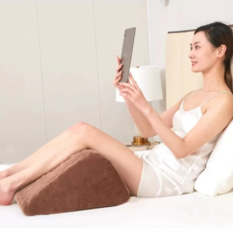 Leg Elevation Pillow, Memory Foam Breathable Washable Foot Rest Cushion for Varicose Veins, Sleeping Support for Home & Bed Use
