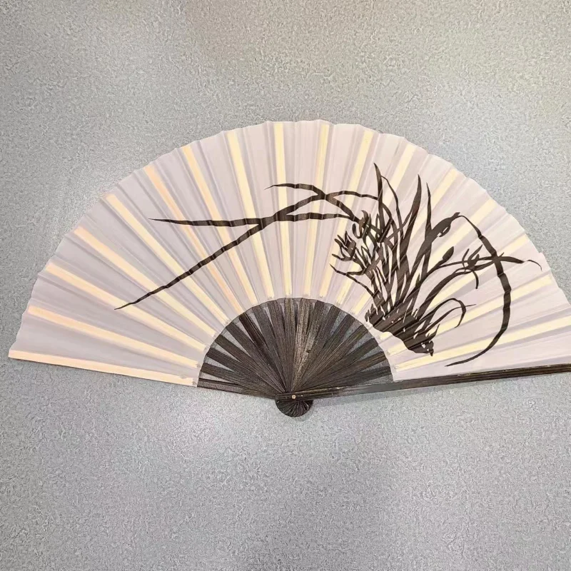 Imported Fans From South Korea Korean Men's Dance Fans Hand-painted Bamboo Fans 39cm Long