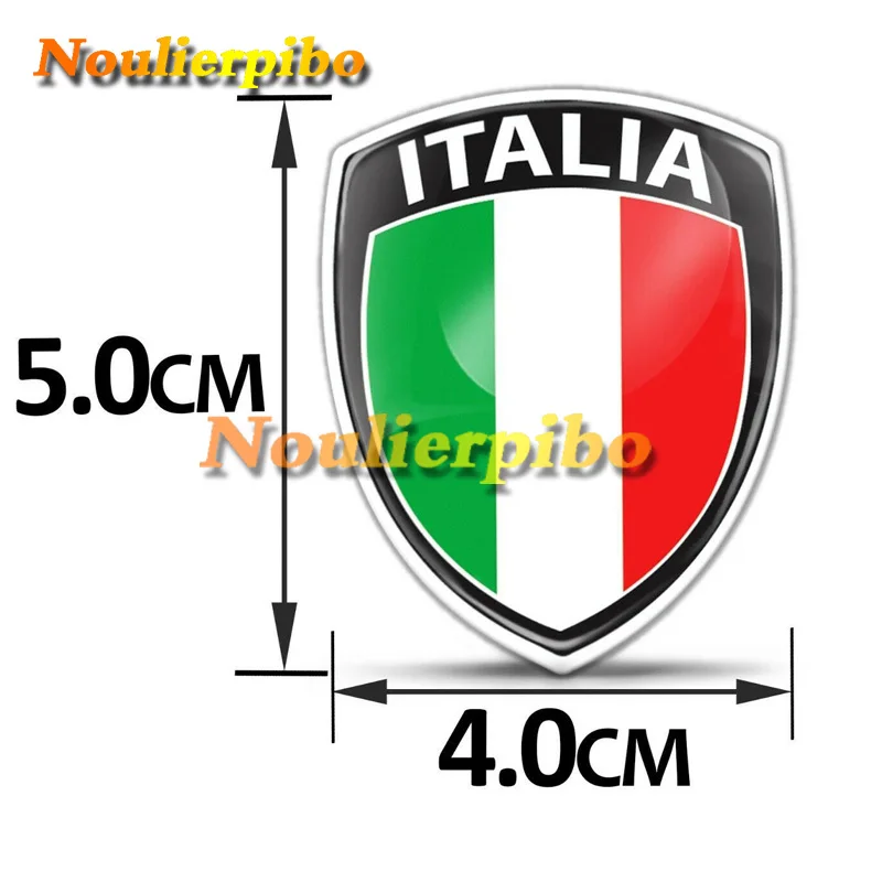 3D Gel Silicone Dome Italian Flag Sticker Die Cut Vinyl Logo Badge Car Window Inner Bumper Trunk Motorcycle Decal