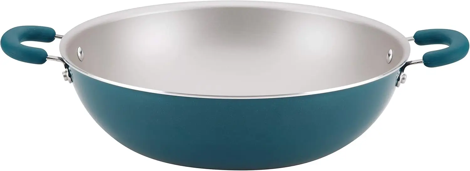 

Ray Create Delicious Nonstick Wok/Stir Fry Pan/Wok Pan - 14.25 Inch, Teal Blue Shimmer