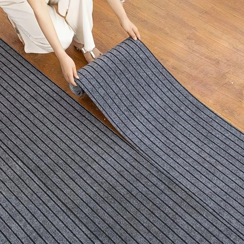 Tapis rayé uni antidérapant auto-adhésif, dalles de sol protectrices, tapis réutilisable et amovible pour cuisine, maison et escalier