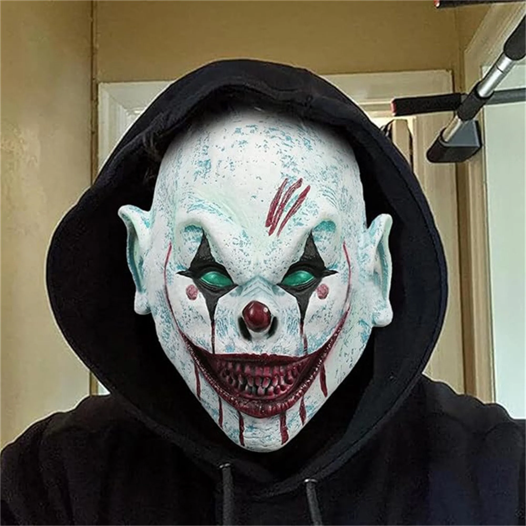 Жуткая маска зомби с потрепанной плотью и открытыми костями для Хэллоуина, костюмированной вечеринки, украшения дома с привидениями