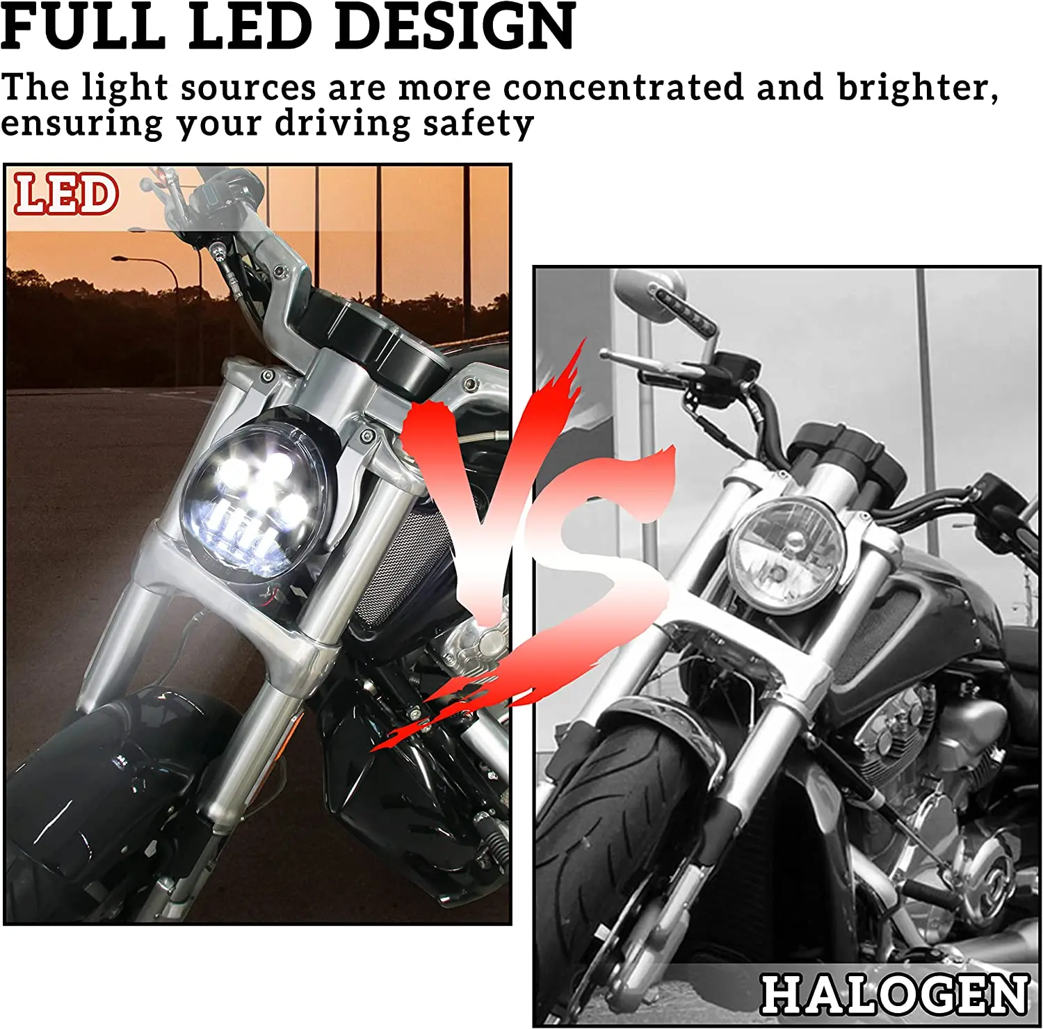 Motorcycle V-Rod LED Headlight 60w Oval Projector Headlamp For Harley VRSCSE VRSCSE2 VRSCR VRSCX VRXSE CVO Daytime Running Light