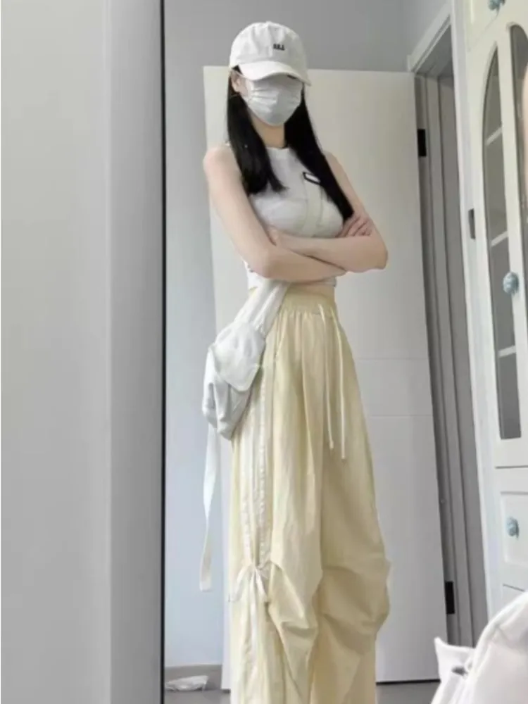 

High Waist cargo pants Women Autumn Winter Casual comfort Straight Thickened Pants Elastic Loose Wide Legs Trousers Sports pants