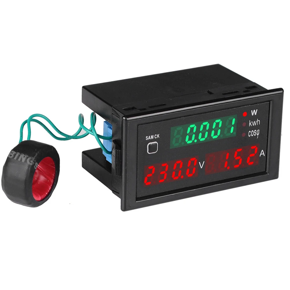 

Digital Panel Meter AC 80-300V 100A Voltmeter Ammeter Frequency Power Monitor for Electrical Cabinets and Control Systems