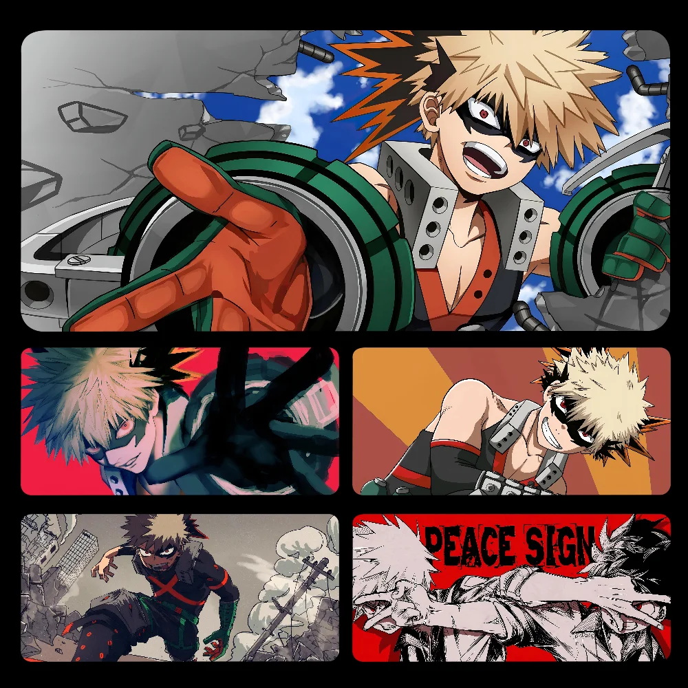 Katsuki Bakugo Anime M My Hero Academia Mousepad tappetino per Mouse da gioco di grandi dimensioni LockEdge tastiera per Computer addensata