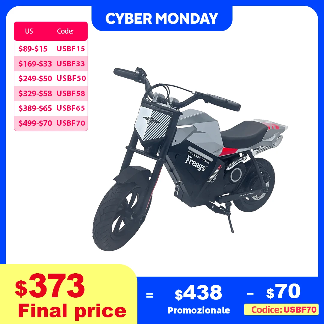 

Freego K1 Kids Electric Dirt Bike Motorcycle with Rear Hub Motor 15.5MPH Speed 10 Miles Range Electric Motorbike 2 Year Warranty