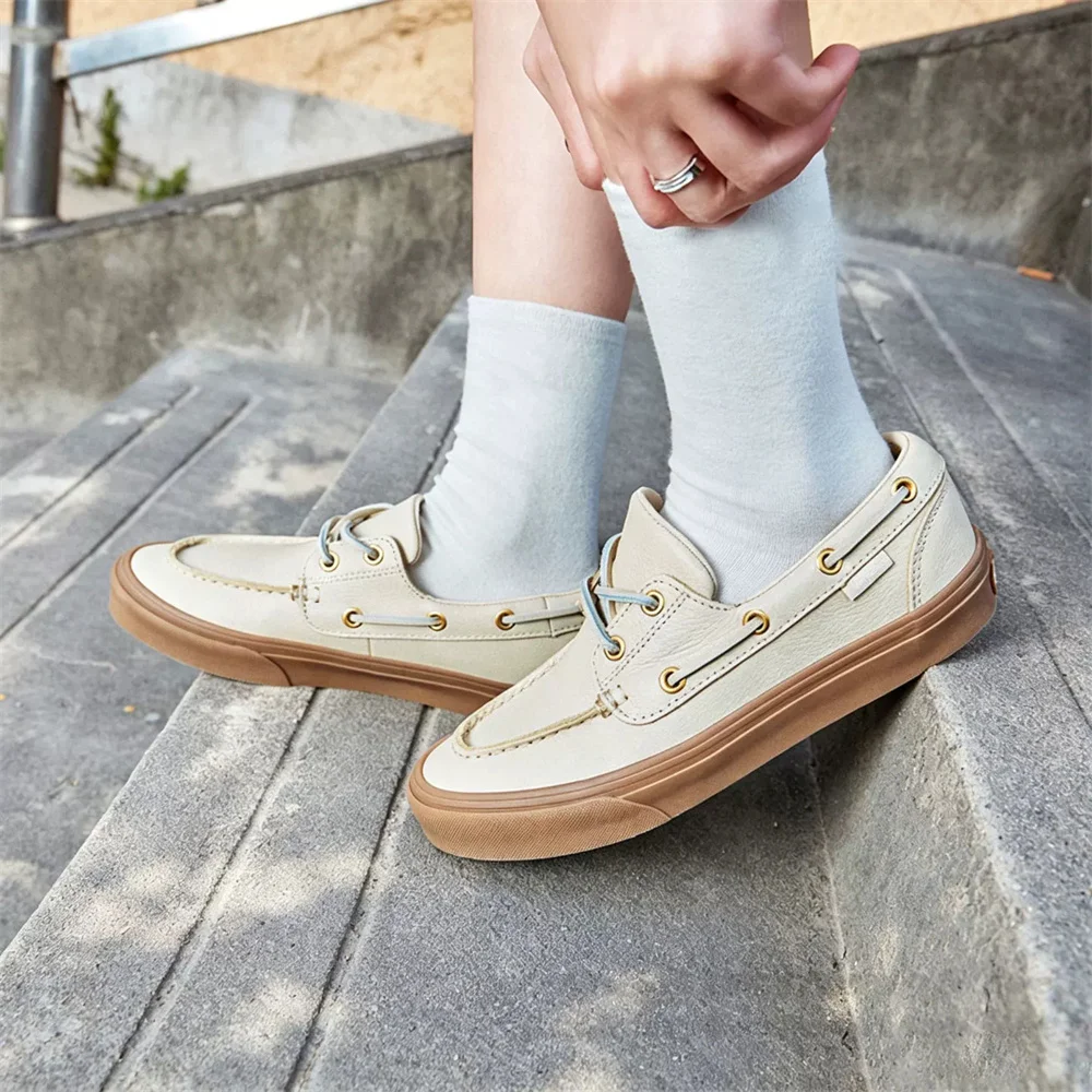 Men's 2026 Autumn New Style Lazy One Step Sailing Thick Soled Height Increasing Commuter Versatile Casual Leather Shoes