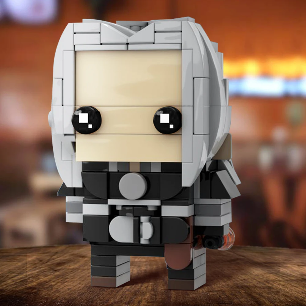 MOC Geralt of Rivia Brickheadz Building Blocks Legendary Witcher Figure White Wolf Knight Model DIY Toys Bricks Sets Kids Adult