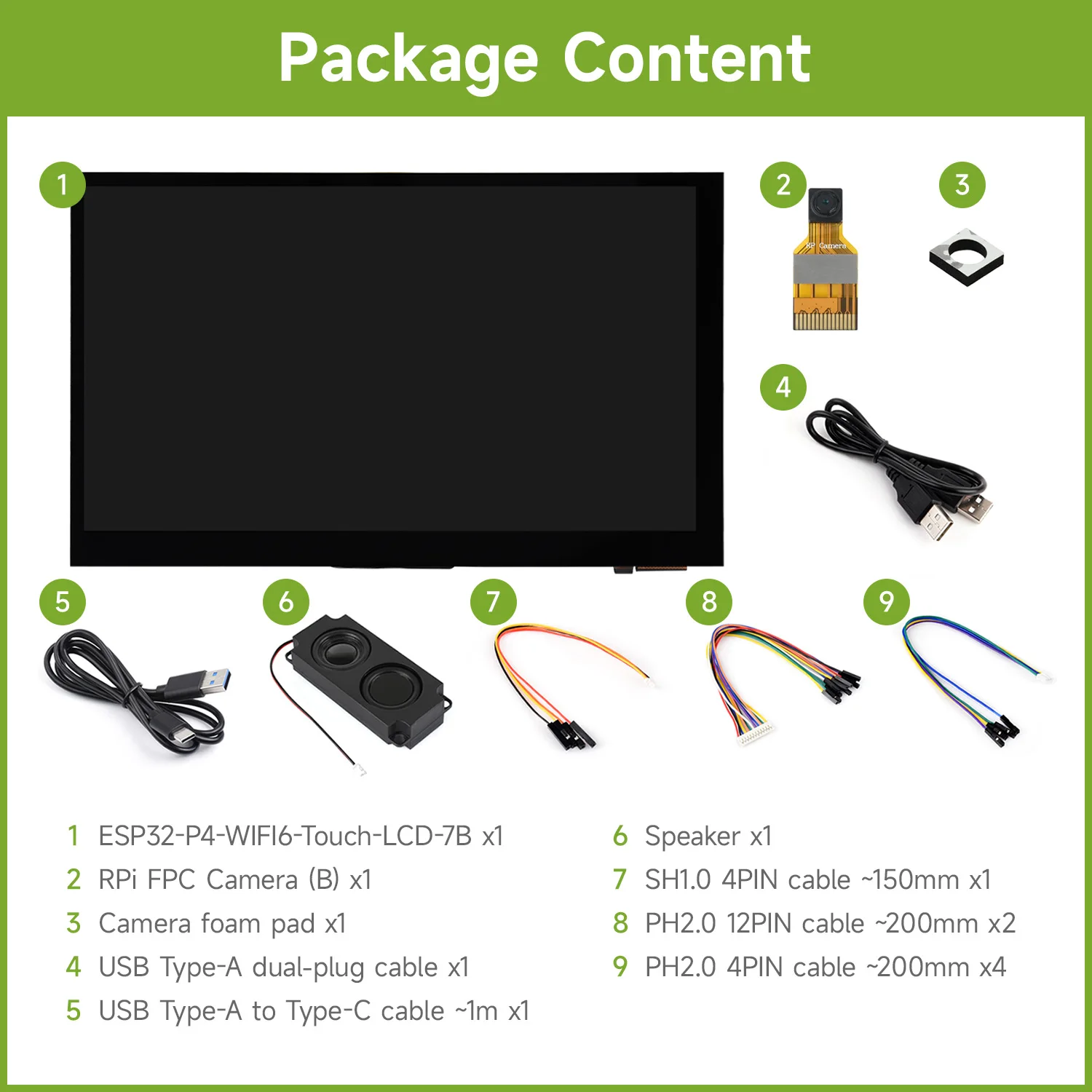 Waveshare ESP32-P4-WIFI6 7-inch 5-punts touchscreen-ontwikkelbord, gebaseerd op ESP32-P4 en ESP32-C6, 1024×600 Wi-Fi 6 / BT5