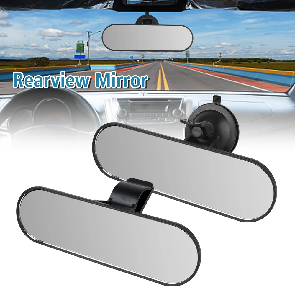 Universal with Suction Cup Car Truck Mirror High-definition Large Field of View 360°Adjustable Interior RearView Mirror