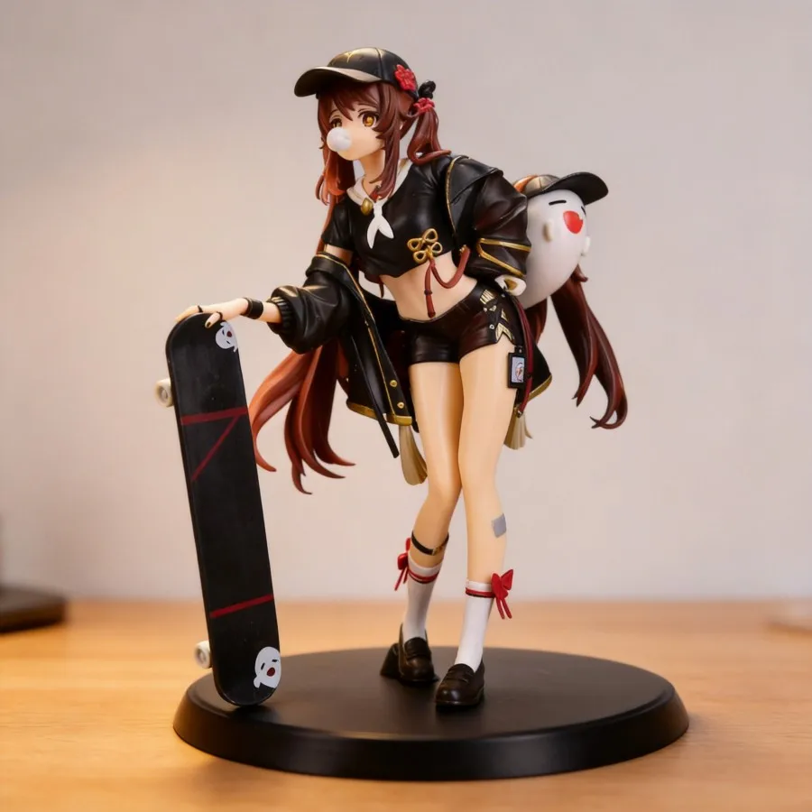 

Anime Beauty Hu Tao Action Figure 24cm Skateboard Fashion Outfit GK Collection Model Toy Gift Decoration