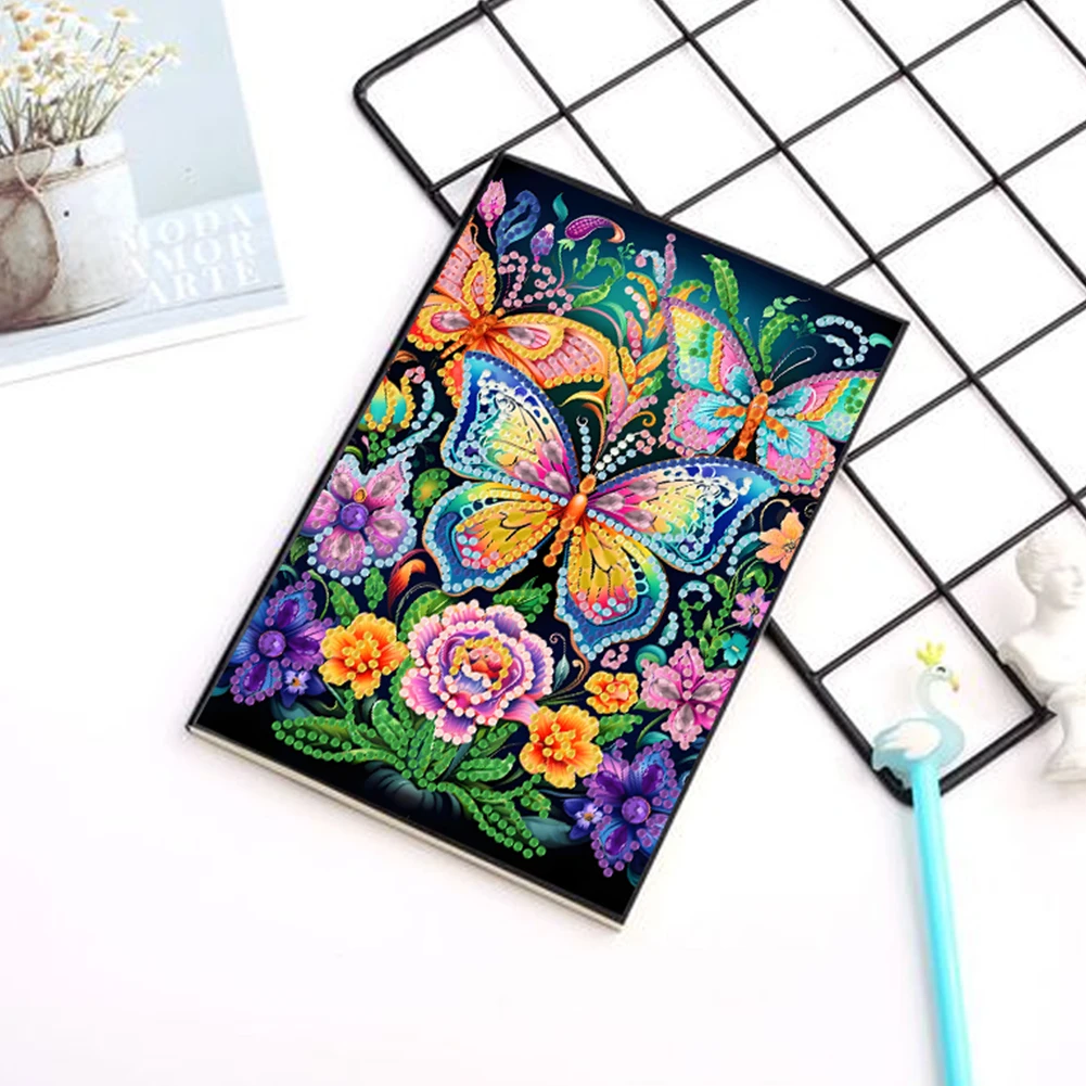 50 страниц A5 специальной формы бабочка цветок DIY алмазная живопись альбом для рисования 5D DIY мозаика дрель блокнот ремесло для мальчиков и девочек
